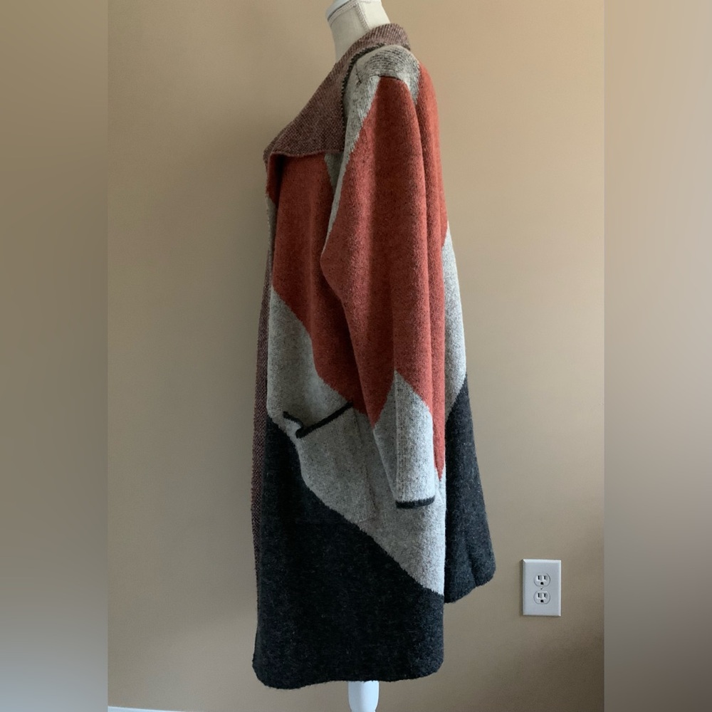 Color Block Coatigan Sweater Cardigan - Picture 5 of 10